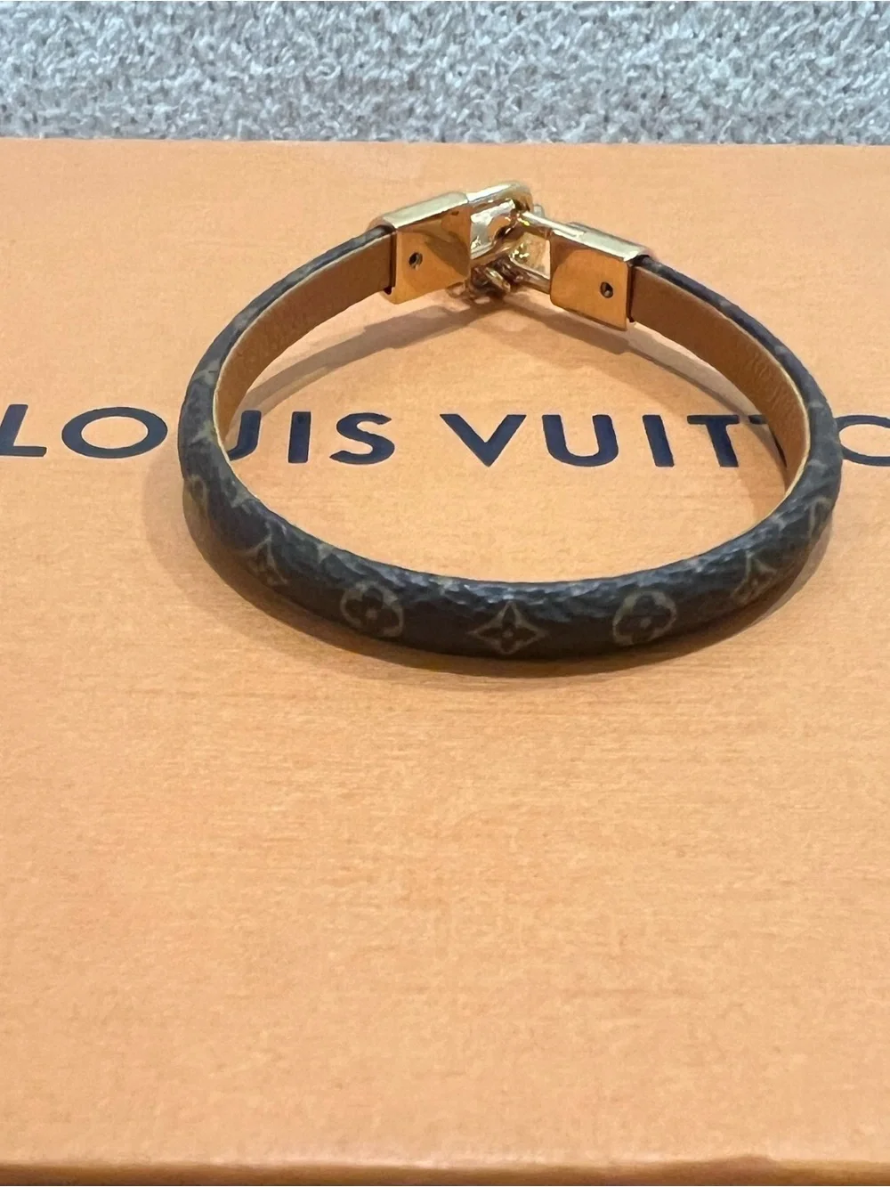 Louis Vuitton Brown Monogram Leather Speedy Charm Bracelet
